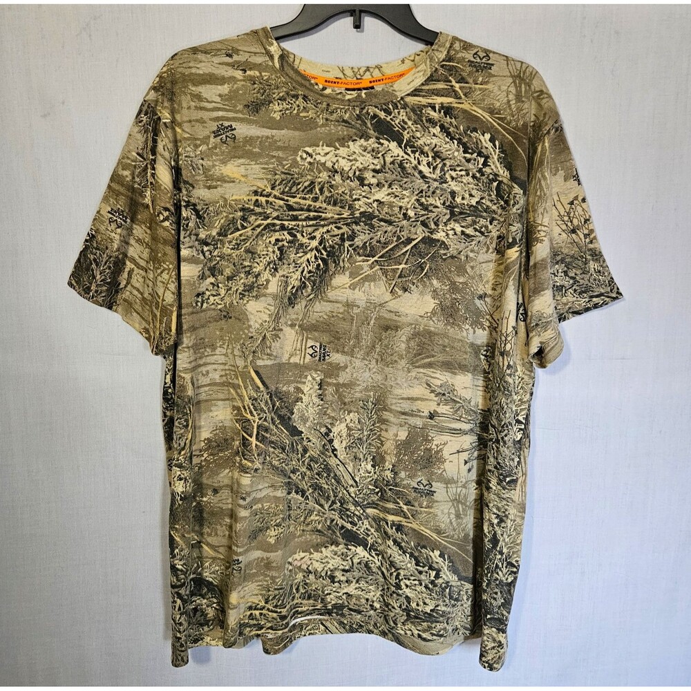 Realtree T Shirt Max 1XT Camo Mens 2XL Scent Factor Hunting Short Sleeve TS1305